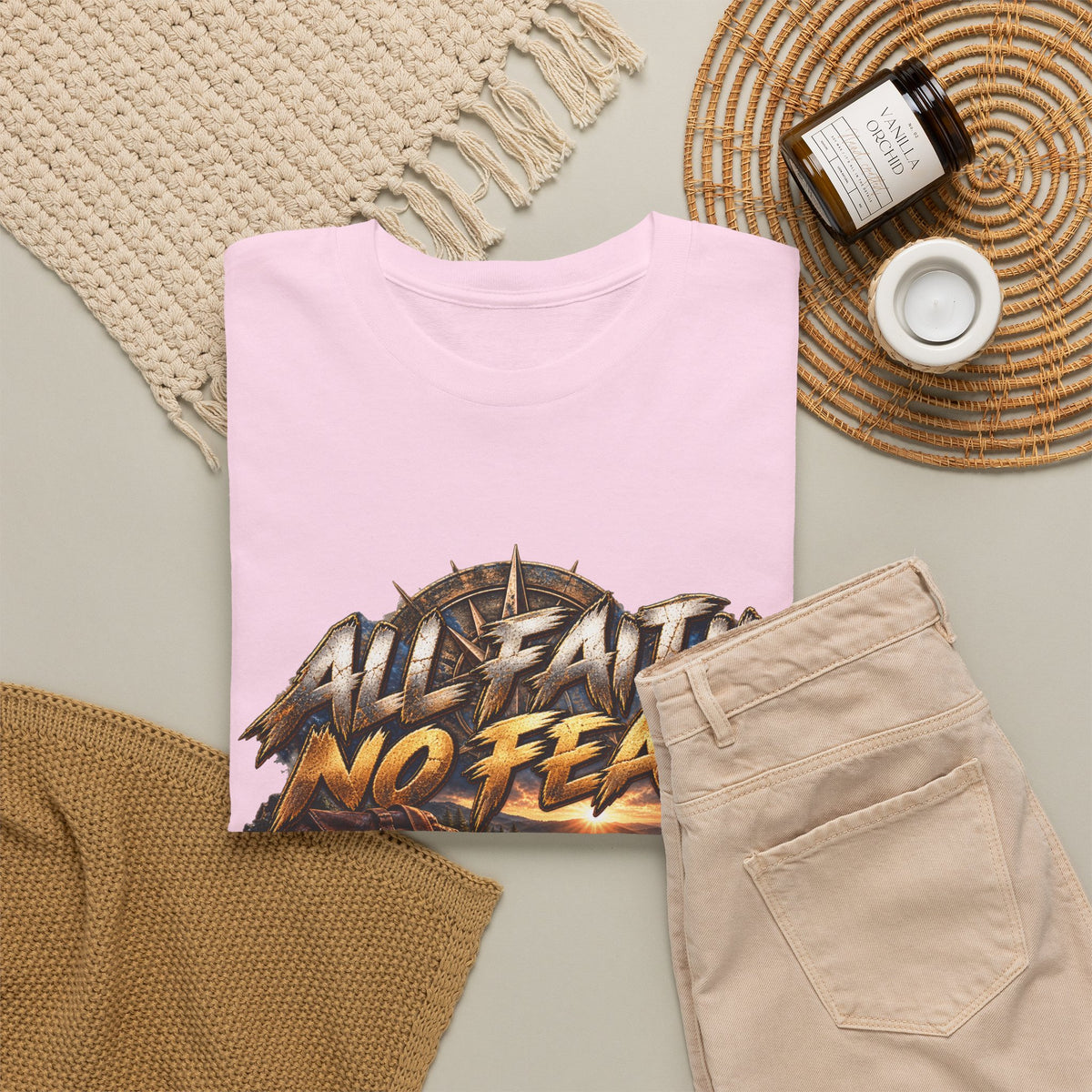 All Faith No Fear Open Bible Christian T-Shirt