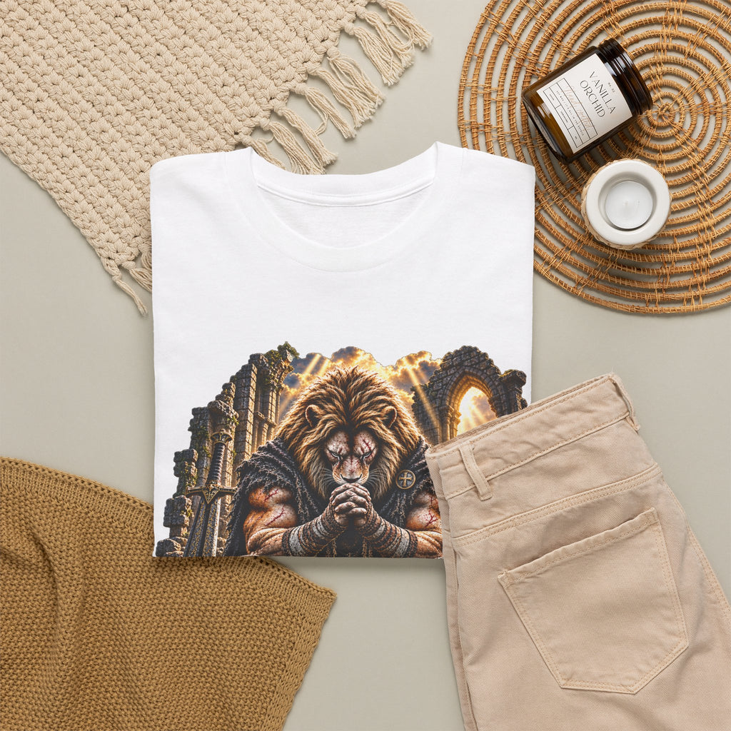 Father Protect Me — Praying Lion Cathedral T-Shirt