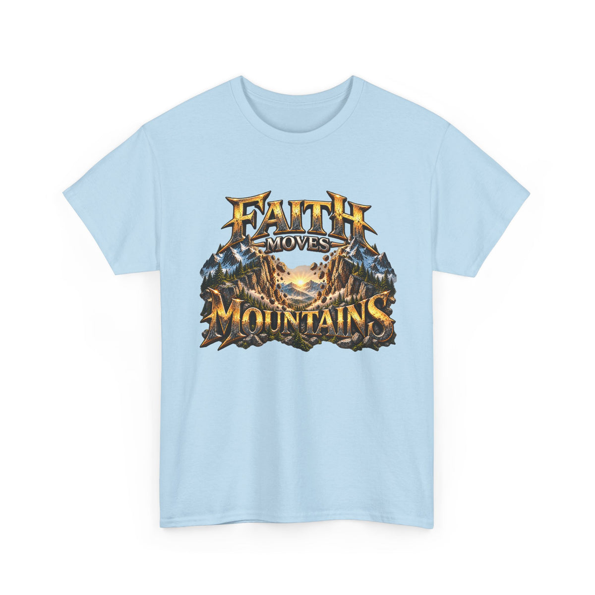 Faith Moves Mountains Inspirational Christian T-Shirt