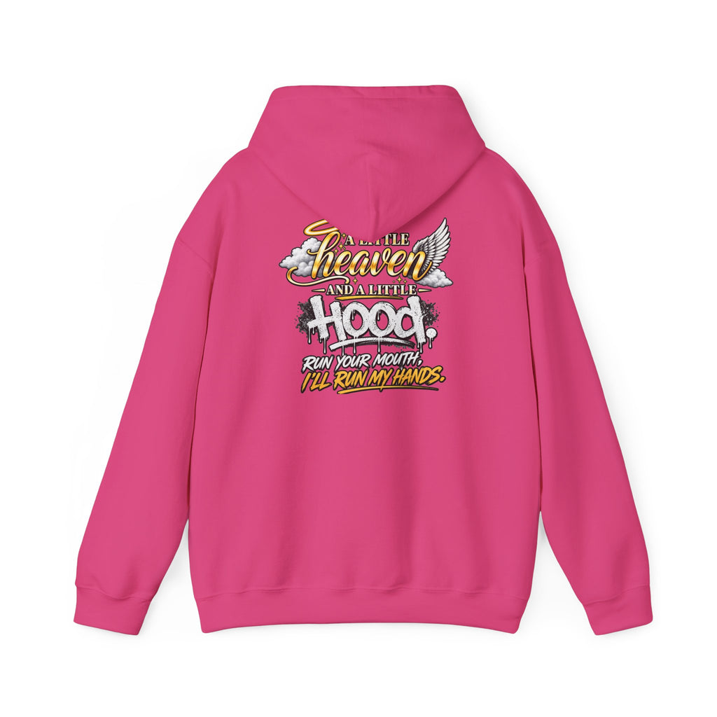 Christian In Progress hoodie | Faith Script Front, Heaven Graphic Back