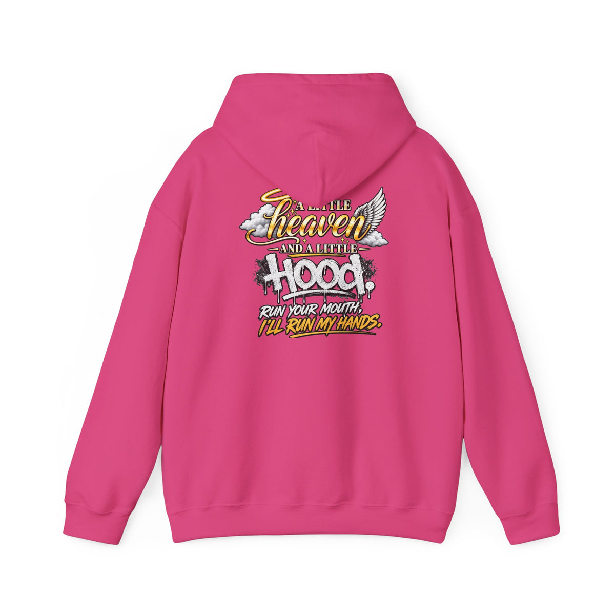 Christian In Progress hoodie | Faith Script Front, Heaven Graphic Back