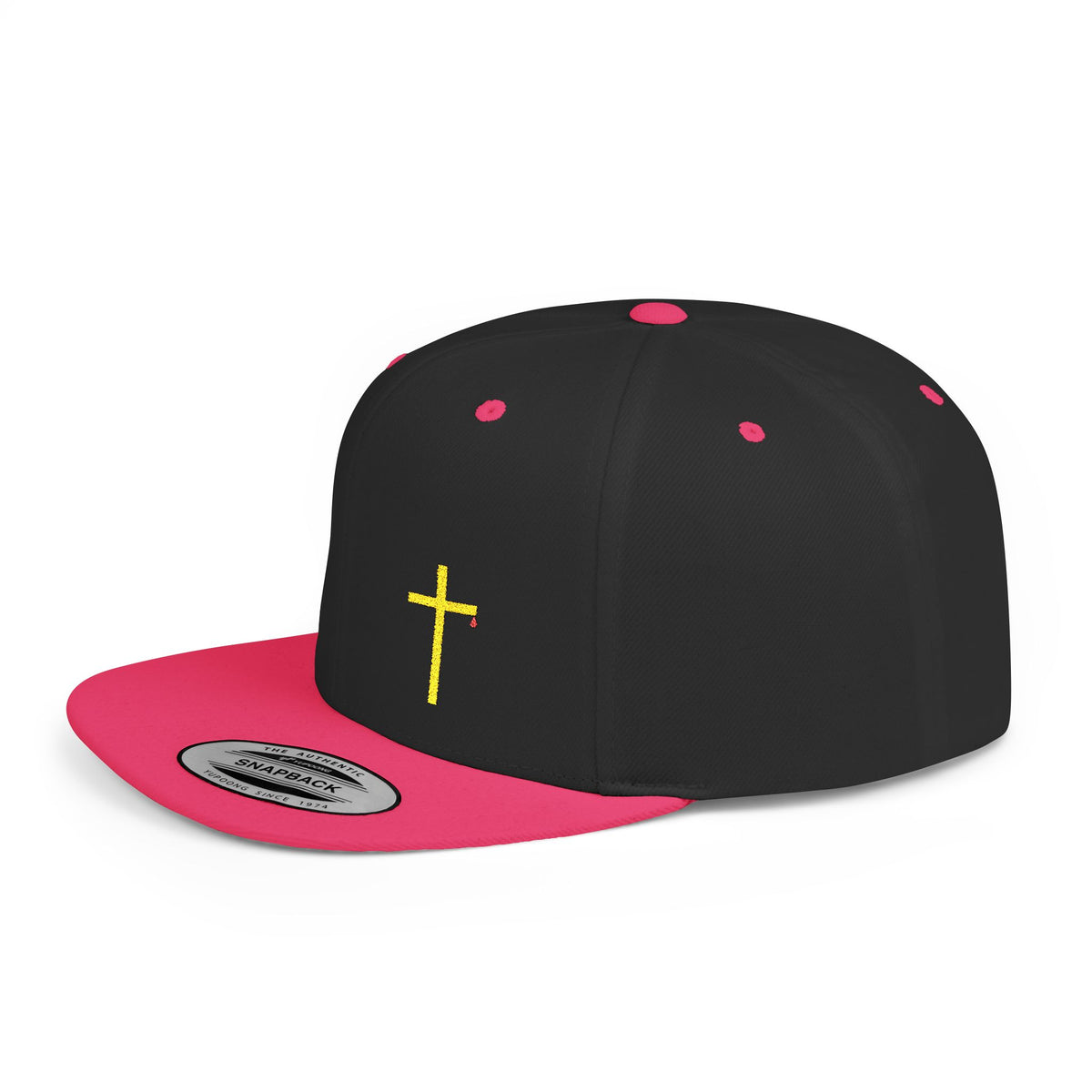 Christian Cross Flat Bill Snapback Hat