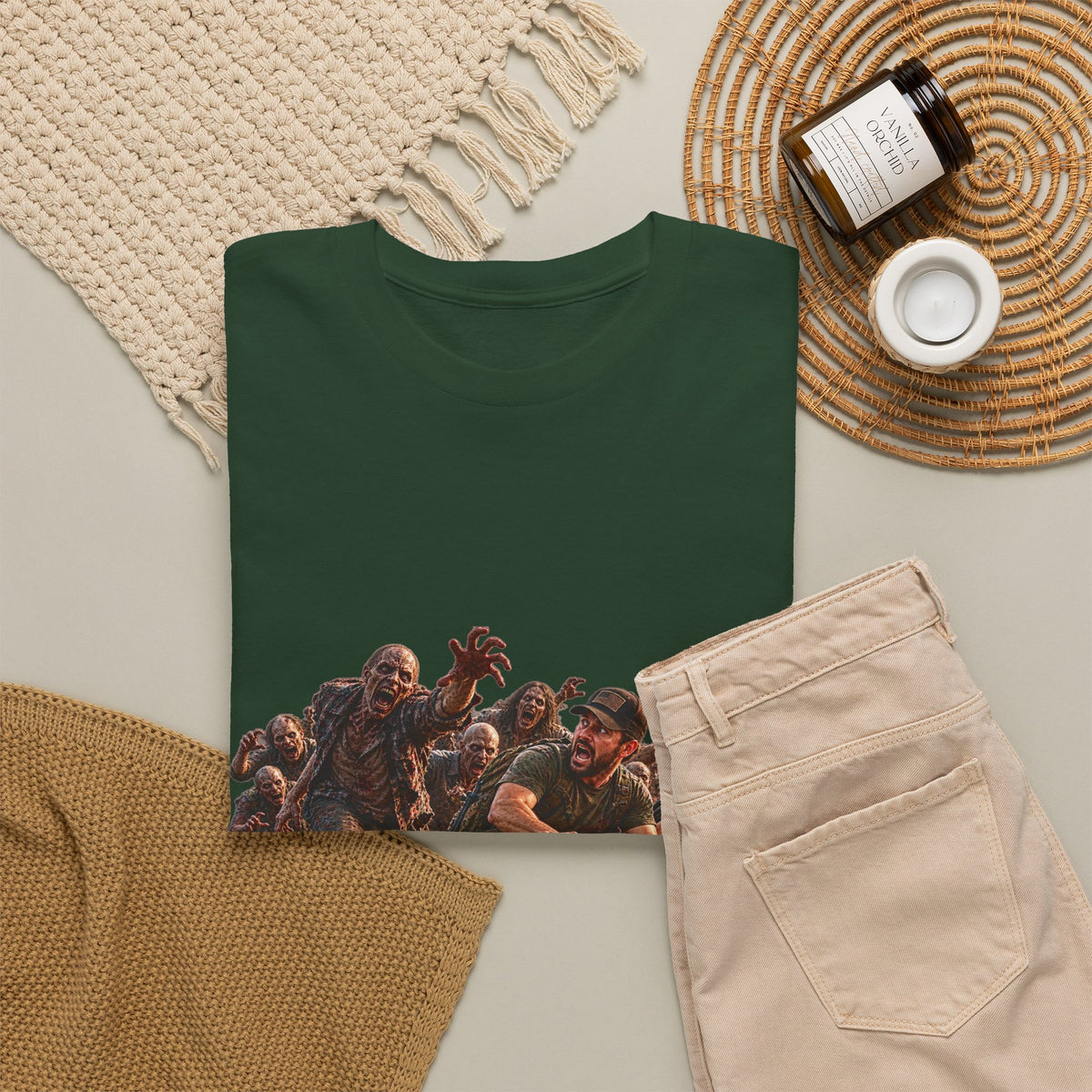 Zombie Grocery Run Survival Graphic T-Shirt