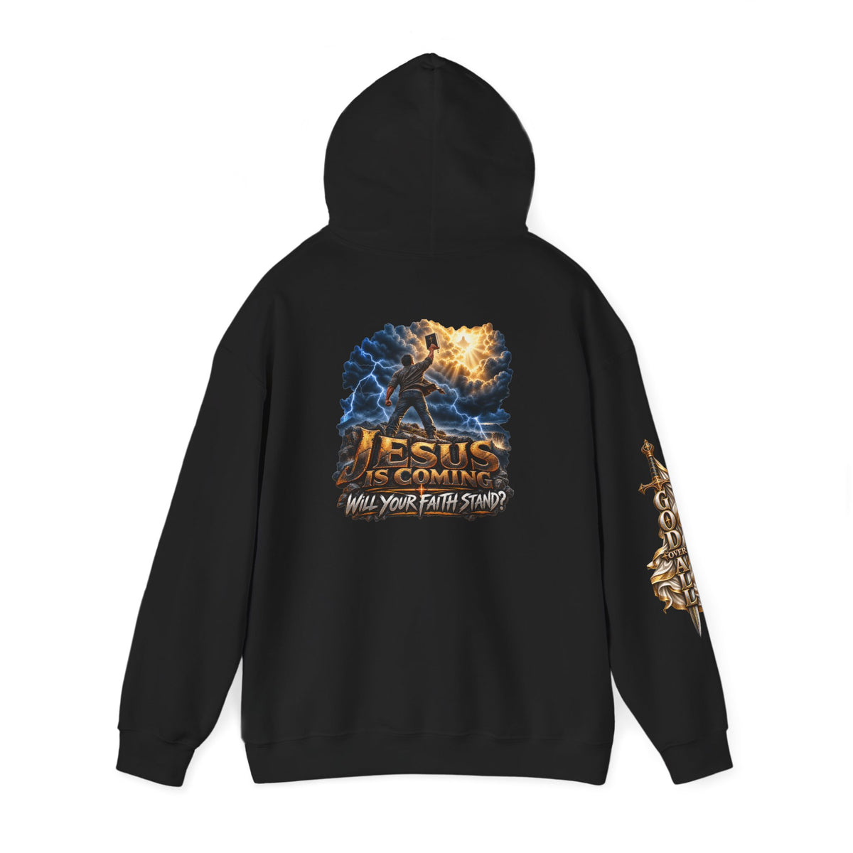Religious Hoodie — “Jesus Is Coming: Will Your Faith Stand?” Graphic Pullover