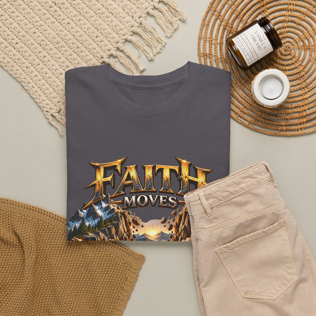 Faith Moves Mountains Inspirational Christian T-Shirt