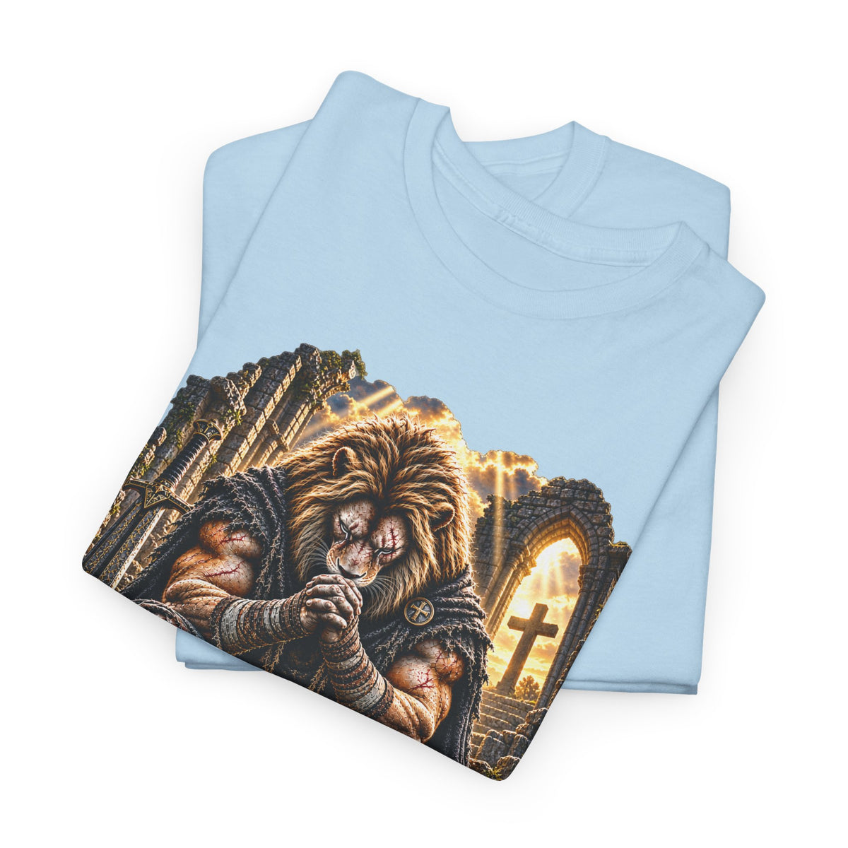 Father Protect Me — Praying Lion Cathedral T-Shirt