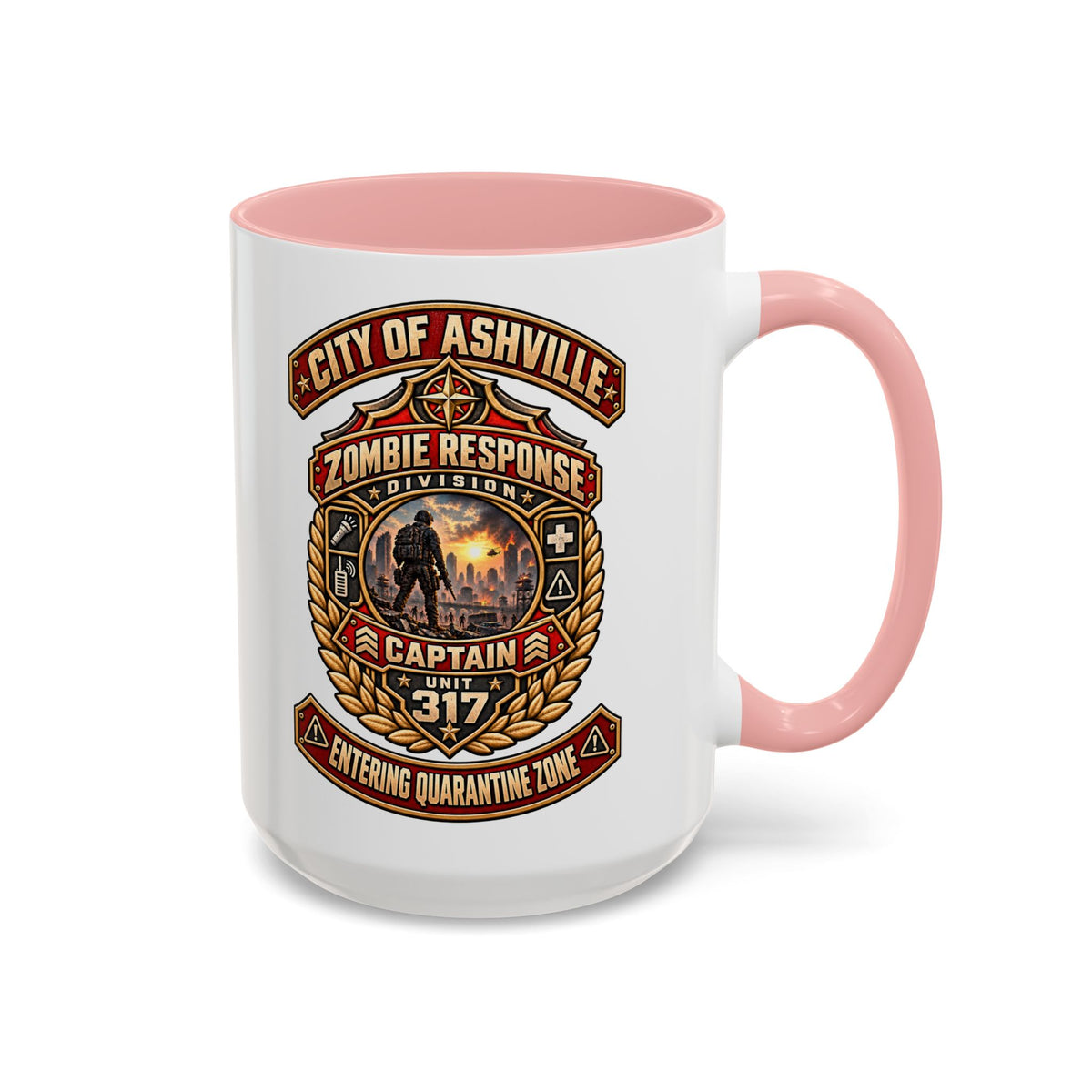 Retro Red Accent Coffee Mug