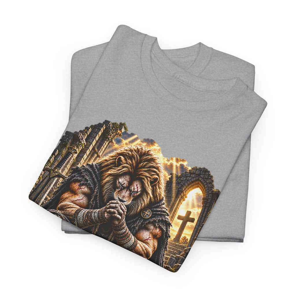 Father Protect Me — Praying Lion Cathedral T-Shirt