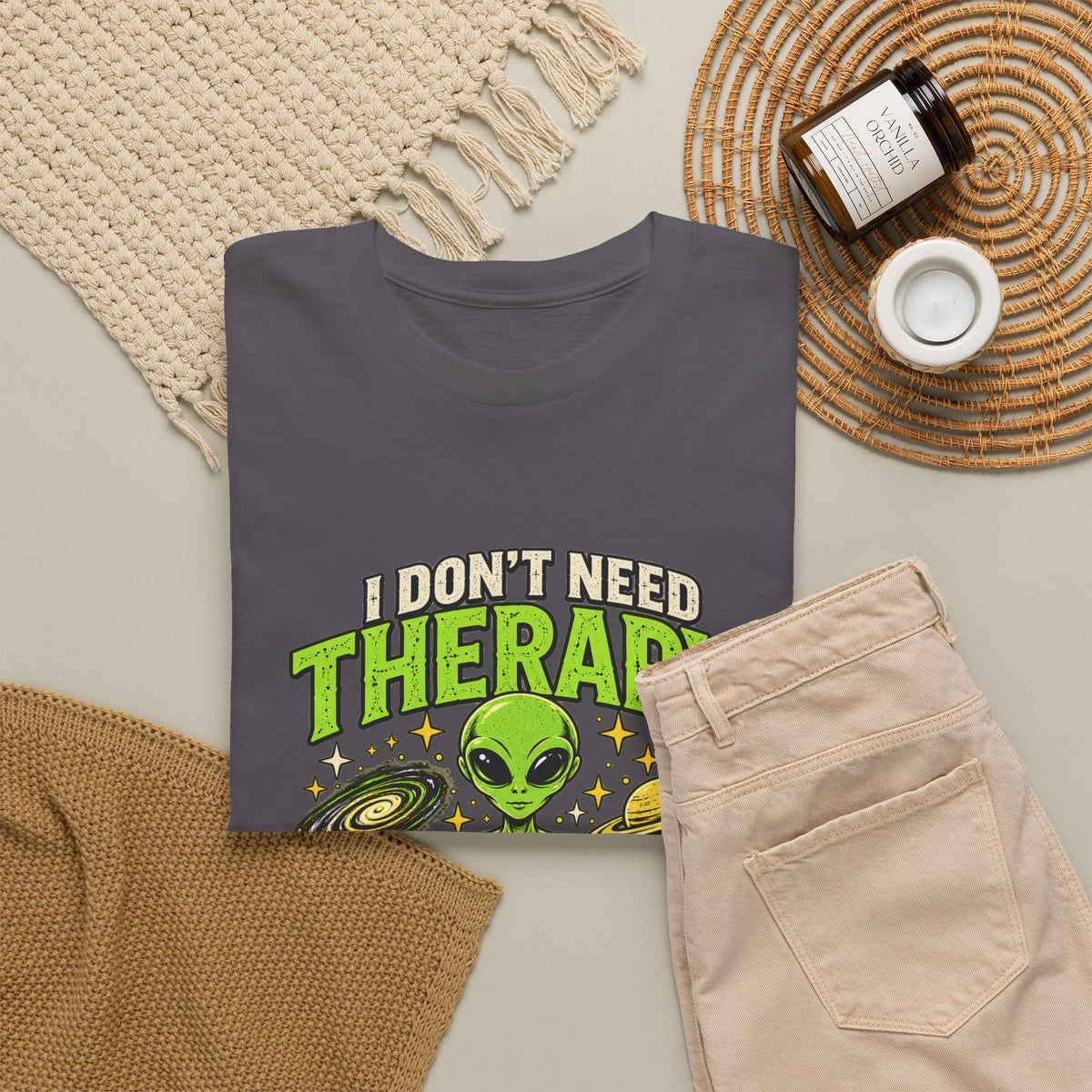 I Don’t Need Therapy I Need to Go Home Alien Graphic Tee