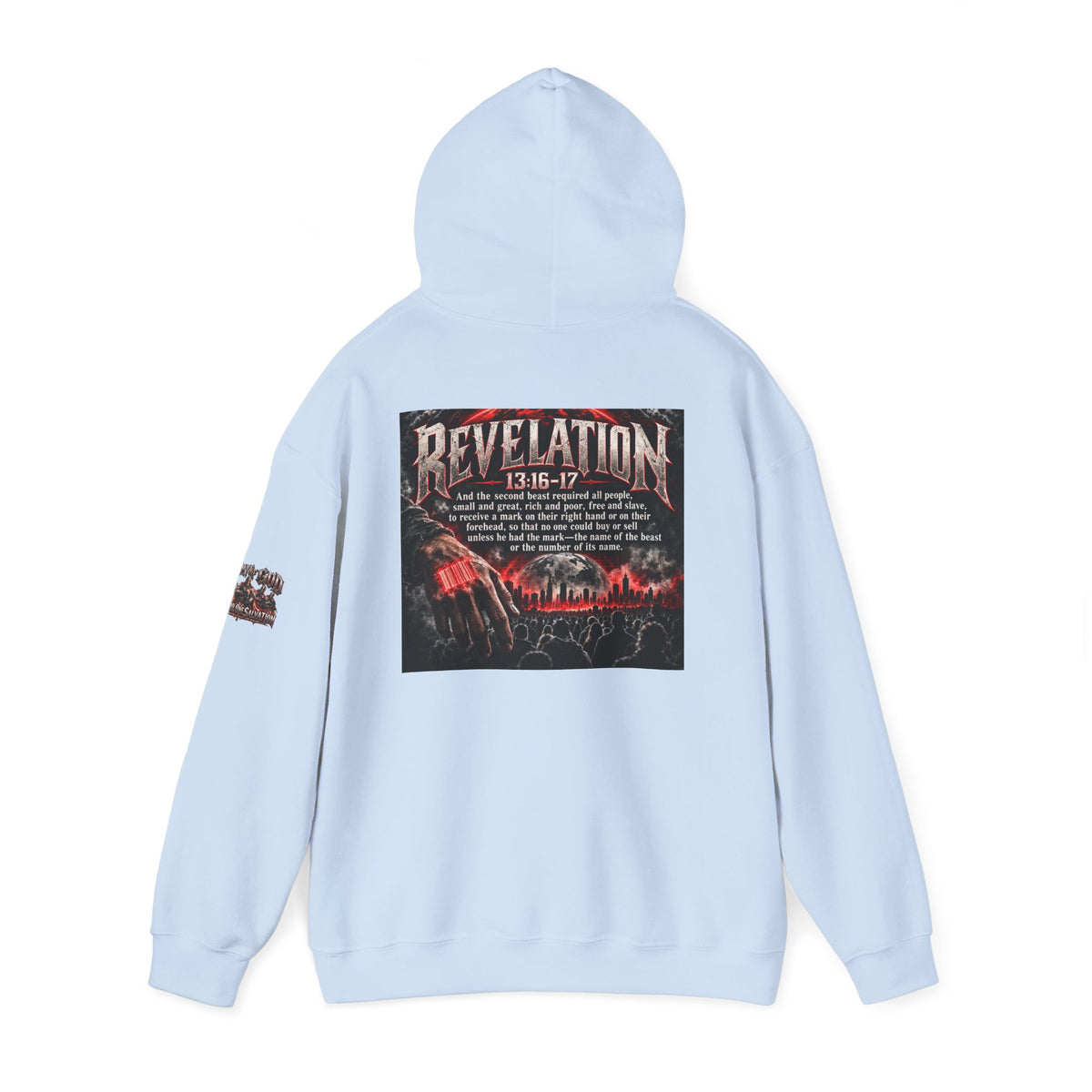Revelation 13:16-17 Christian Hoodie – 'The Devil' Verse Graphic Pullover