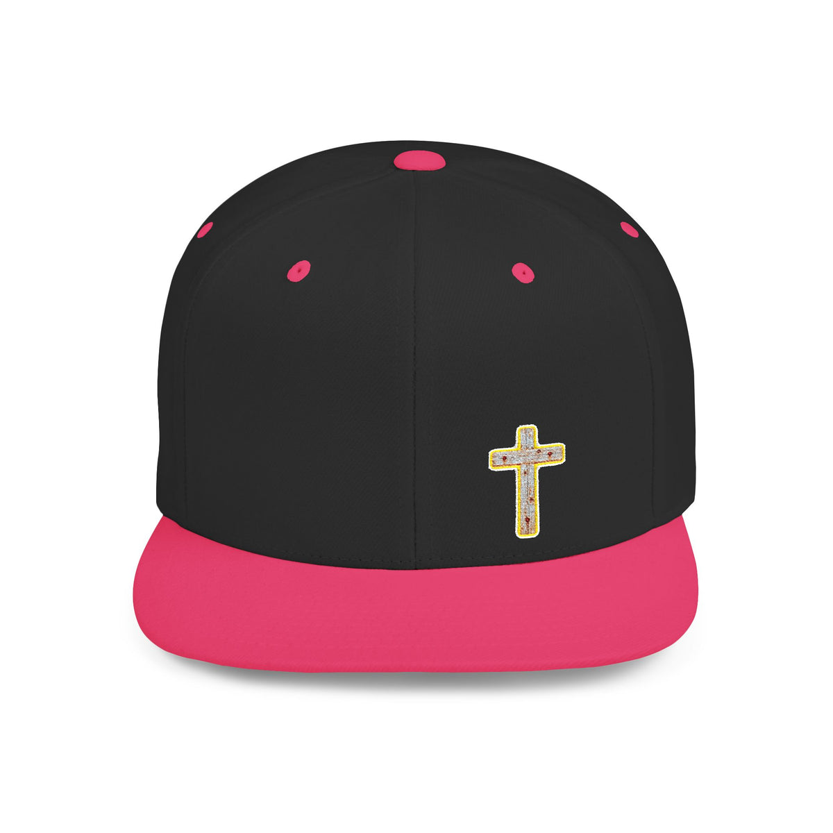 Christian Cross Flat Bill Snapback Cap