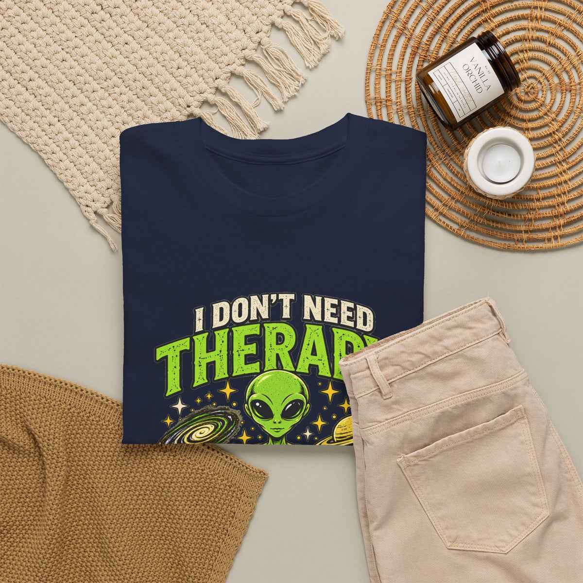 I Don’t Need Therapy I Need to Go Home Alien Graphic Tee