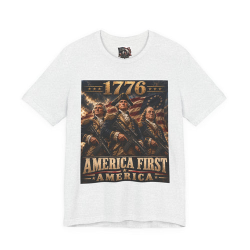 1776 Revolutionary Soldiers America First T-Shirt | Patriotic Independence Design