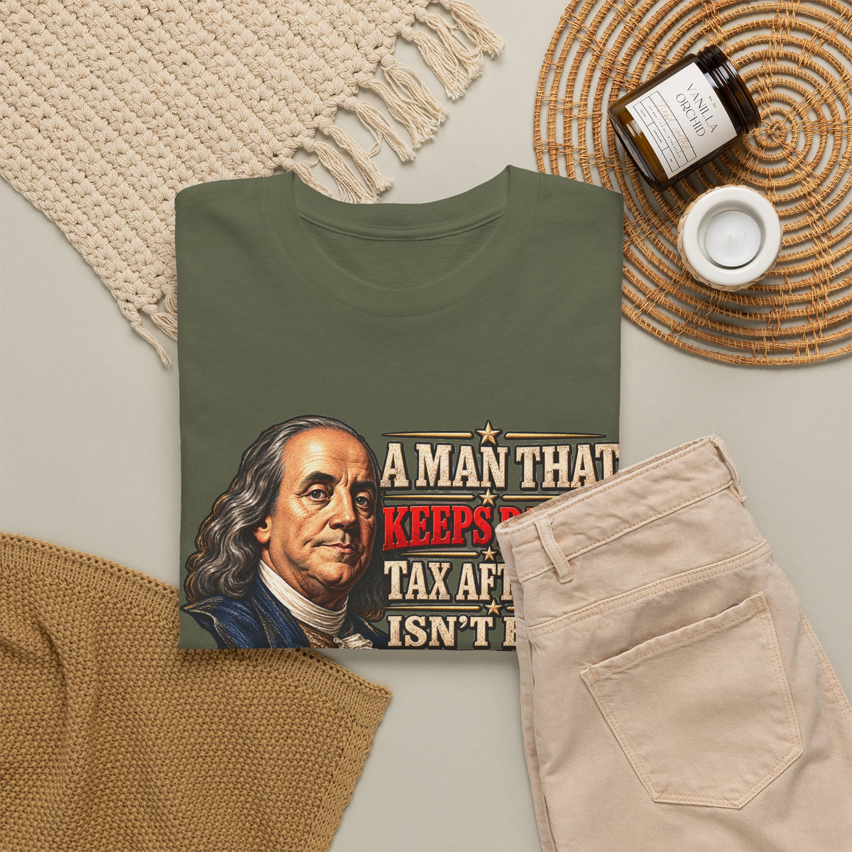 Benjamin Franklin Portrait — Tax After Tax Political T-Shirt