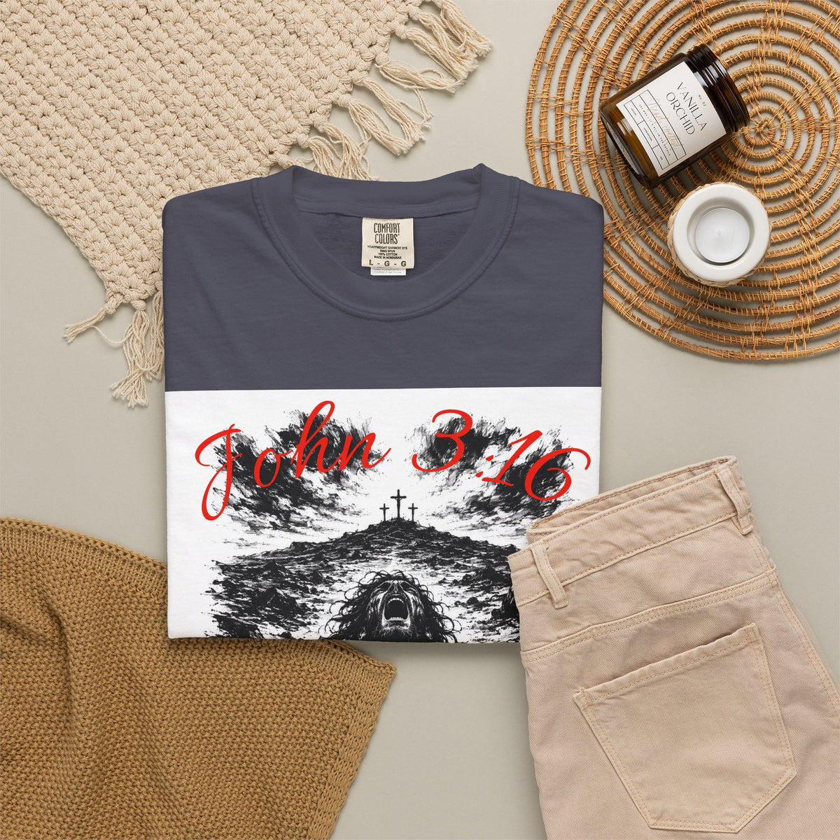 Grim Sea Creature T-shirt | Dark Gothic Illustration, Red Script Logo