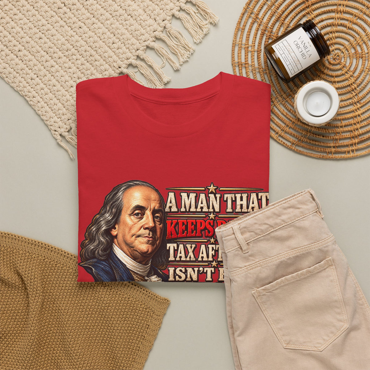 Benjamin Franklin Portrait — Tax After Tax Political T-Shirt