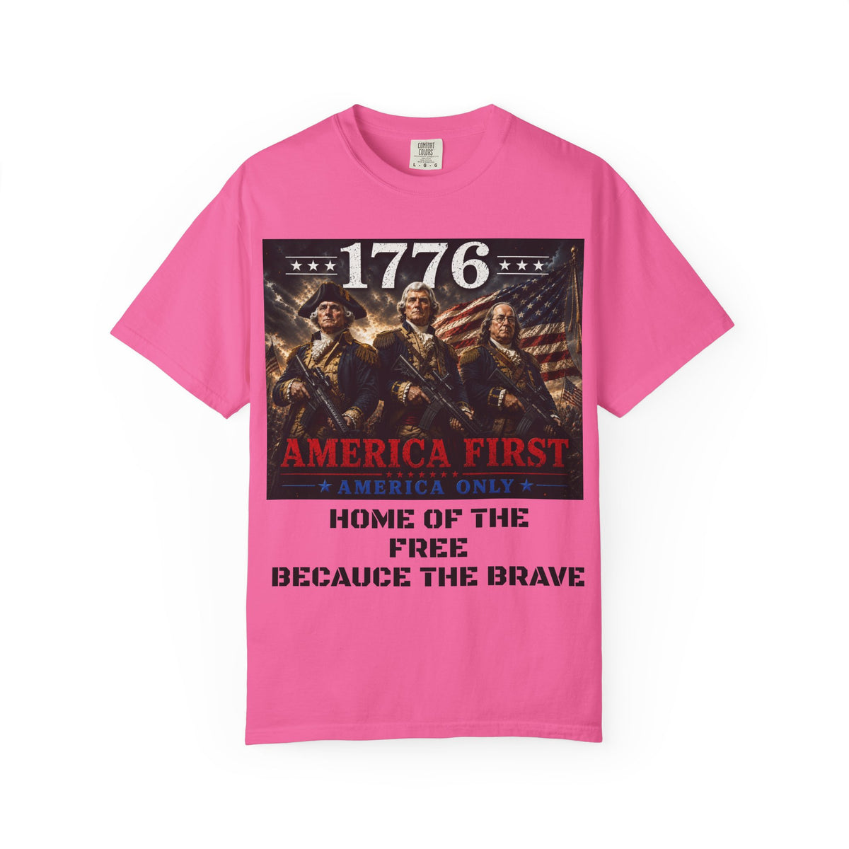 1776 Revolutionary Soldiers America First T-Shirt | Home of the Free