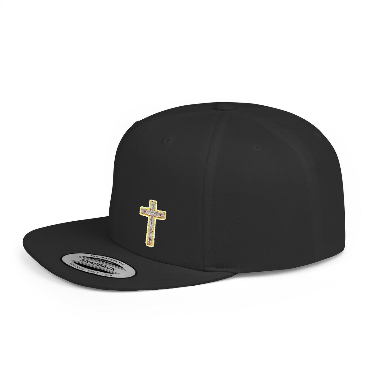 Christian Cross Flat Bill Snapback Cap