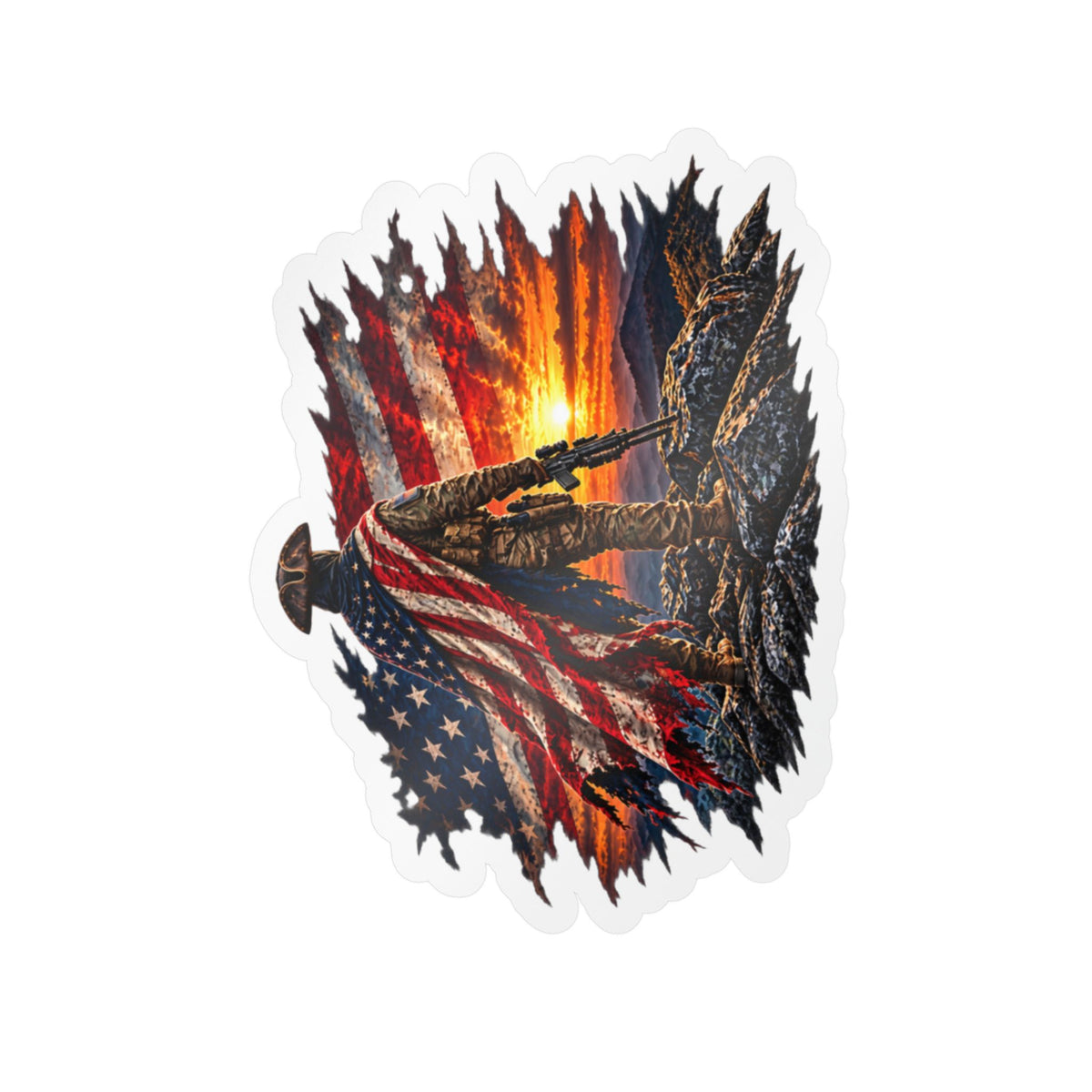 American Flag Archer Kiss-Cut Vinyl Decal