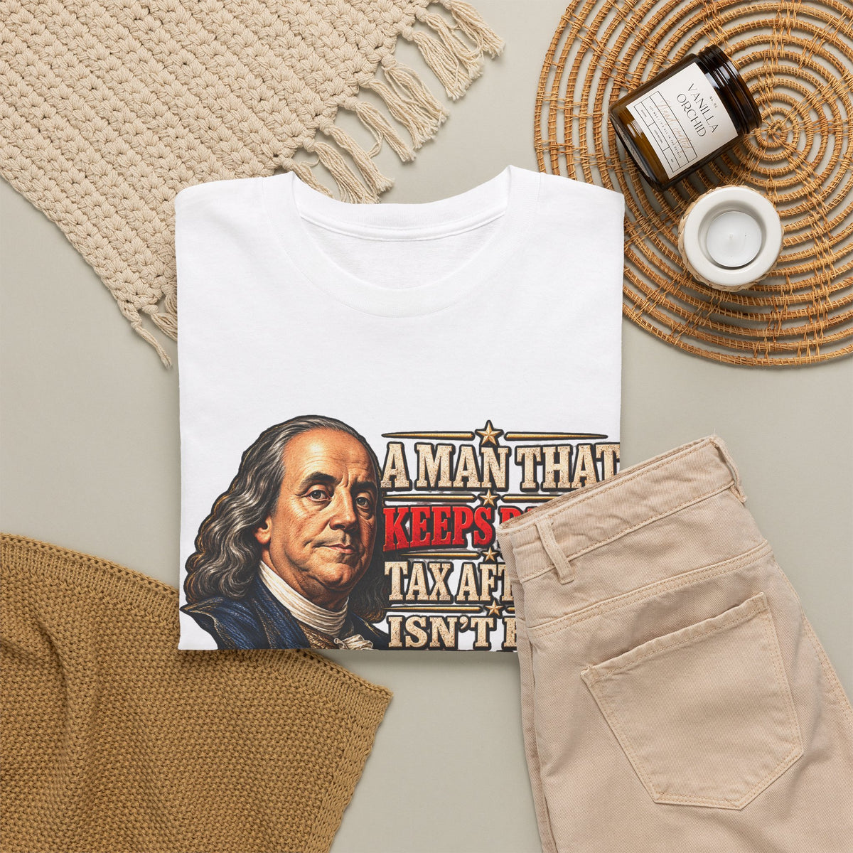 Benjamin Franklin Portrait — Tax After Tax Political T-Shirt