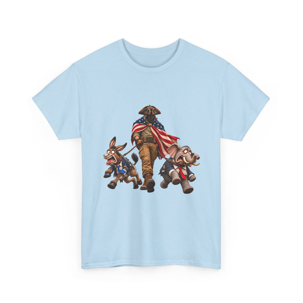 Lieutenant Patriot with Donkey and Elephant Political Satire T-Shirt