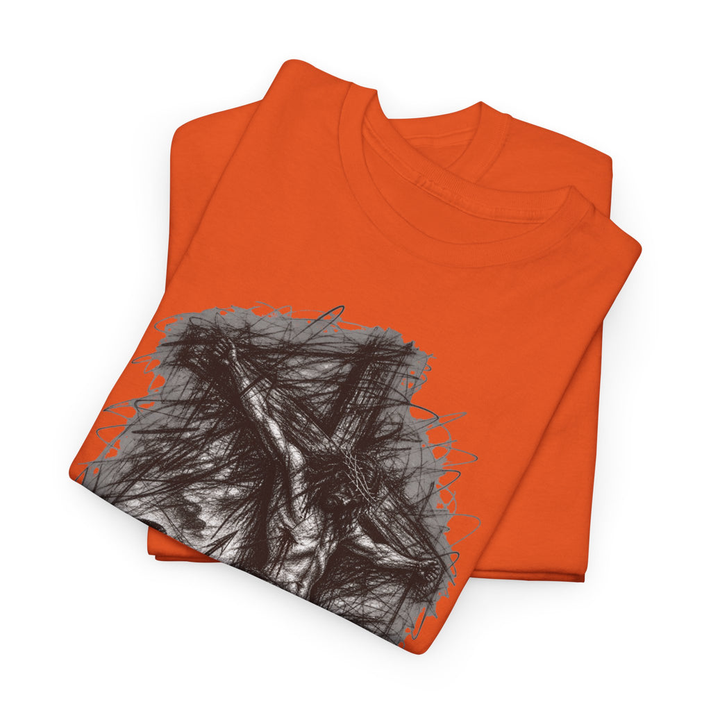 Jesus on the Cross Sketch T-Shirt – Christian Faith Design