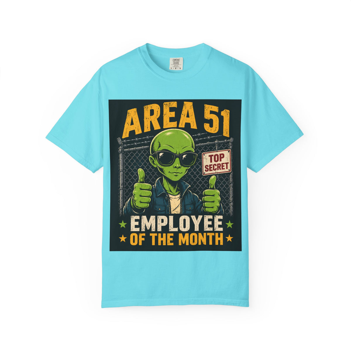 Area 51 Employee of the Month T-Shirt | Alien Thumbs Up Top Secret Design