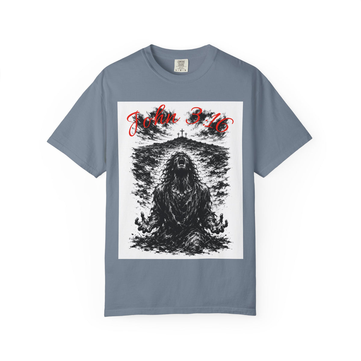 Grim Sea Creature T-shirt | Dark Gothic Illustration, Red Script Logo