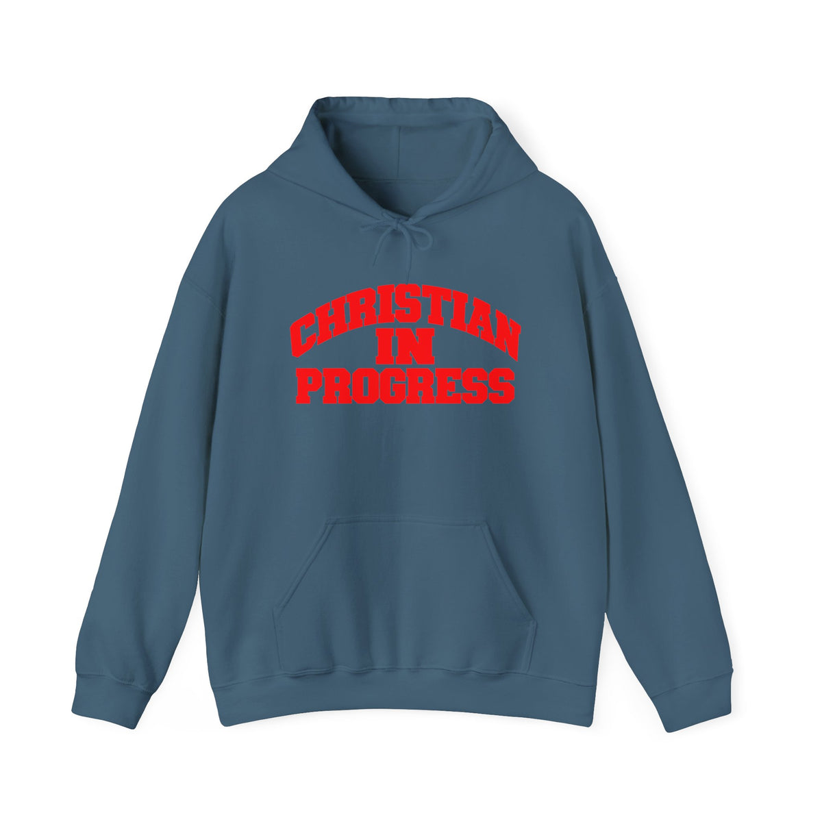 Christian in Progress hoodie | Faith graphic sweatshirt, colorful back print