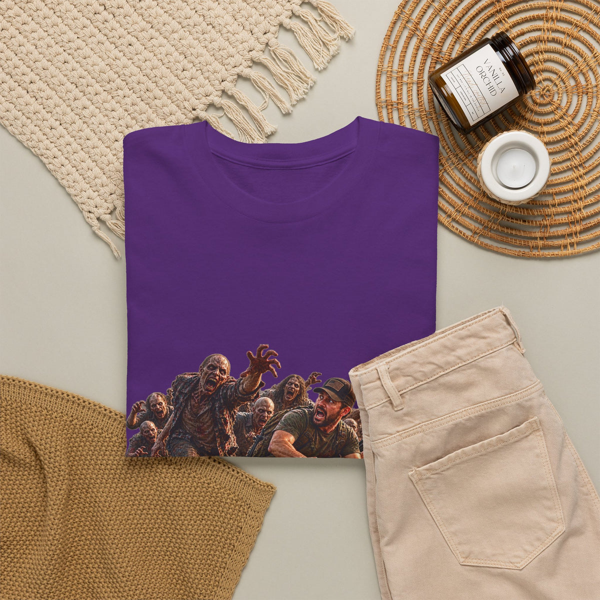 Zombie Grocery Run Survival Graphic T-Shirt