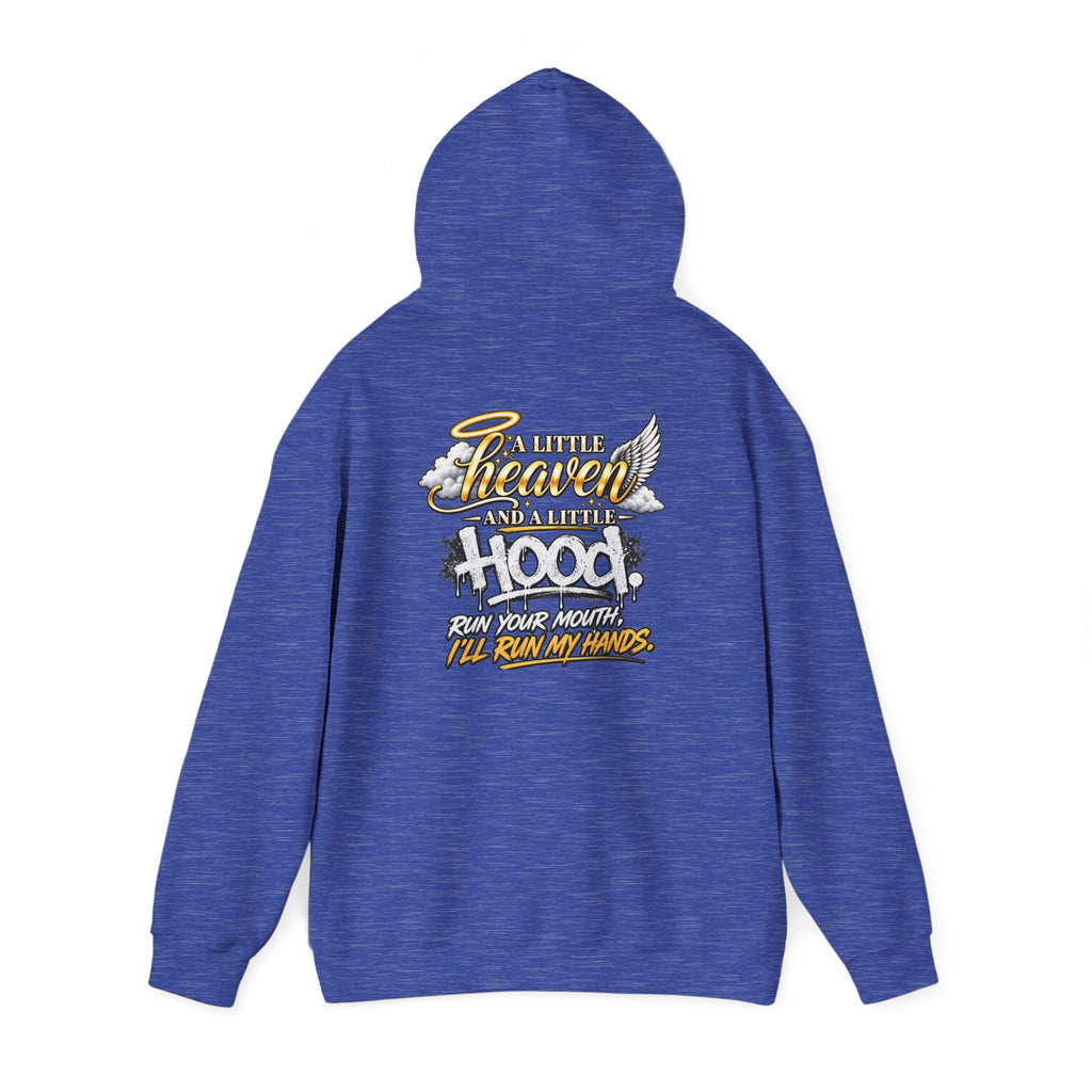Christian In Progress hoodie | Faith Script Front, Heaven Graphic Back