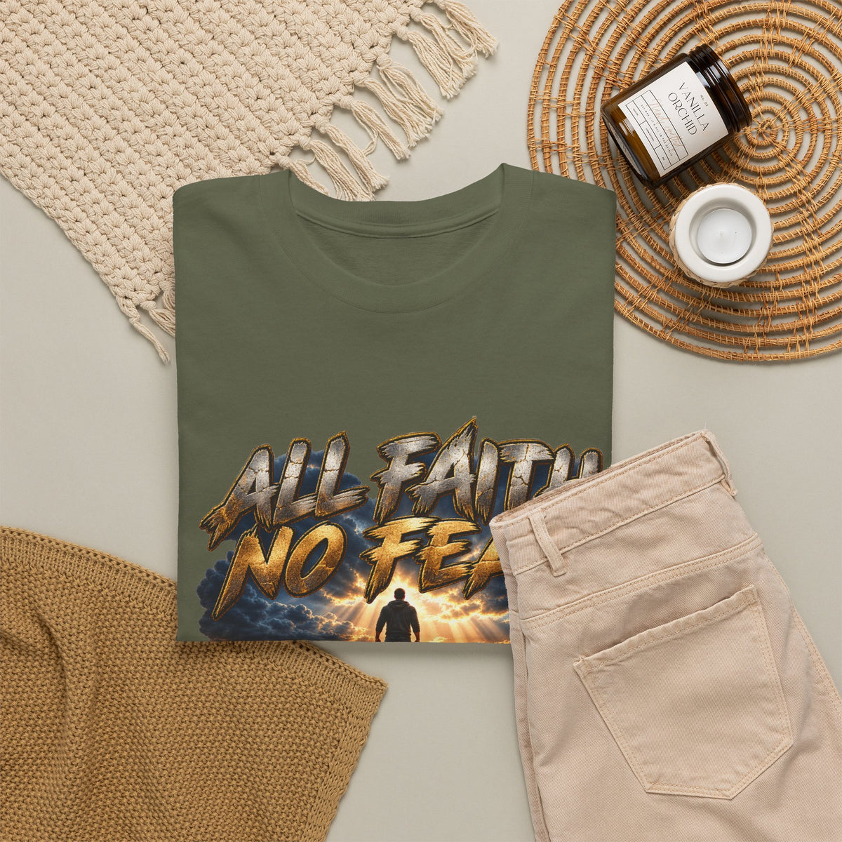 Faith No Fear Inspirational Graphic T-Shirt