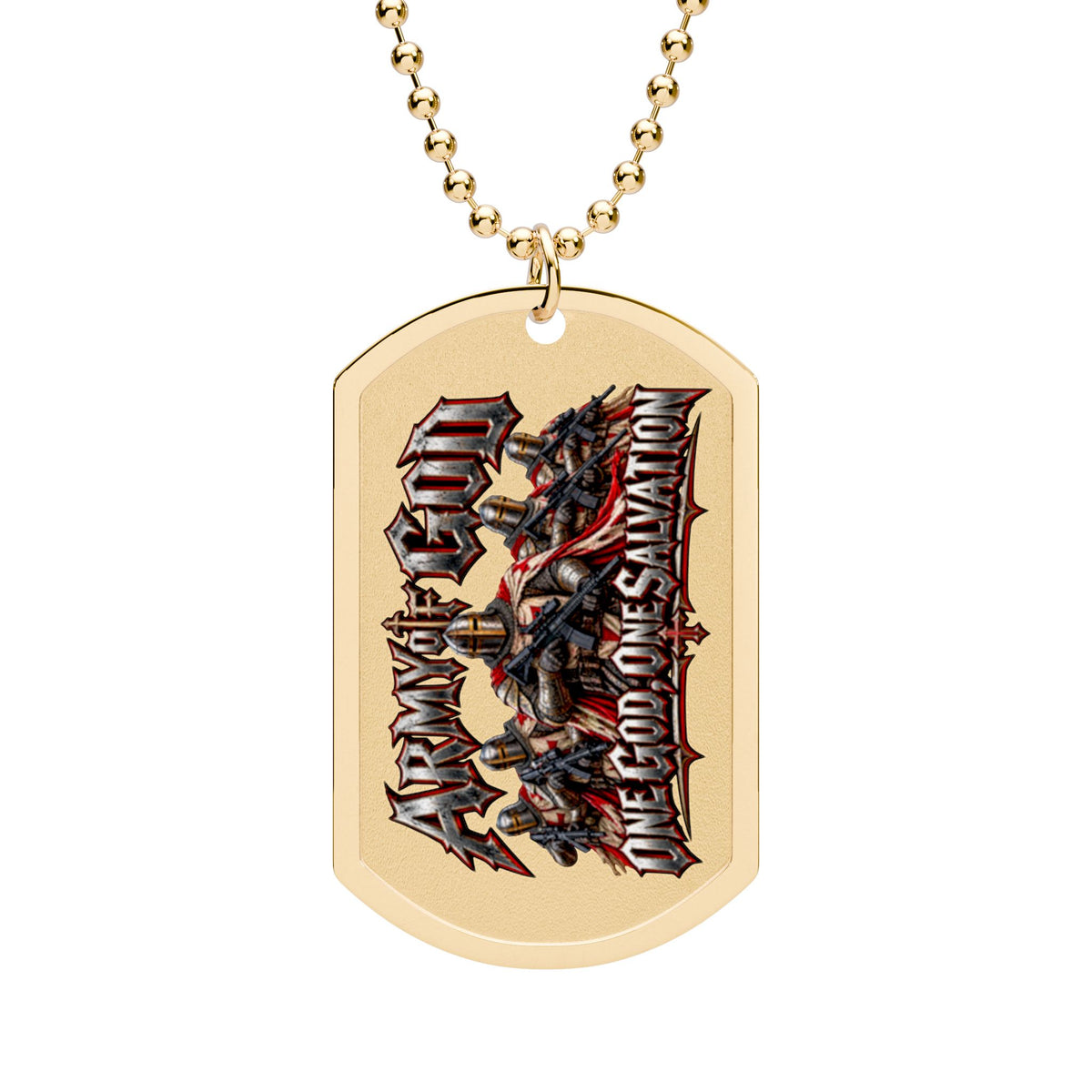 Dark Gothic Skull Dog Tag Necklace