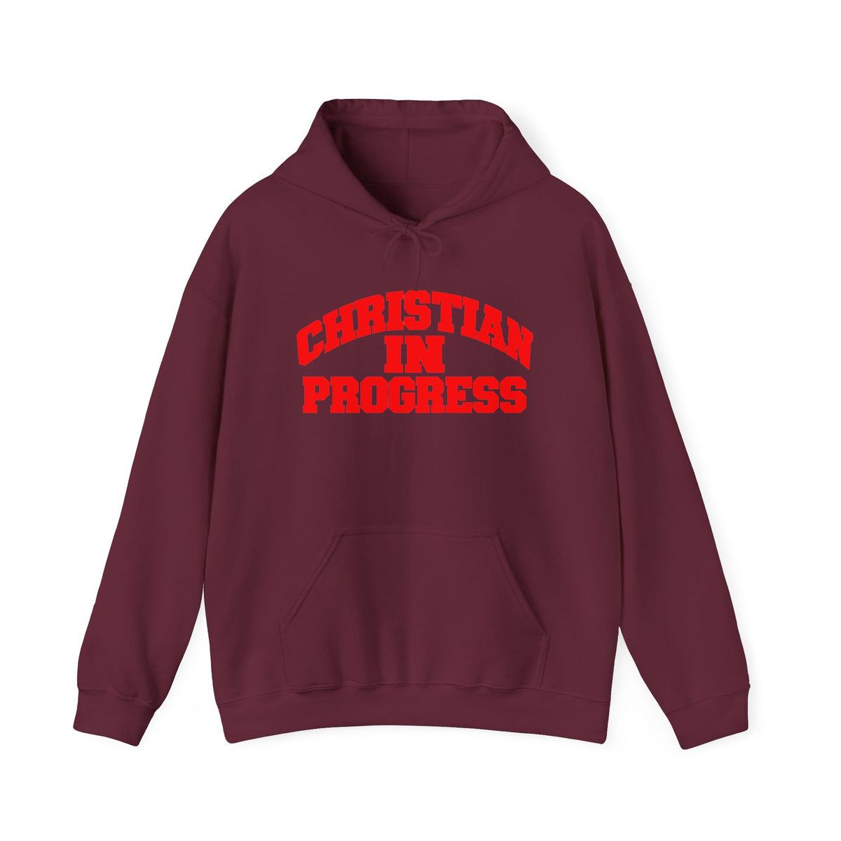 Christian In Progress hoodie | Faith Script Front, Heaven Graphic Back