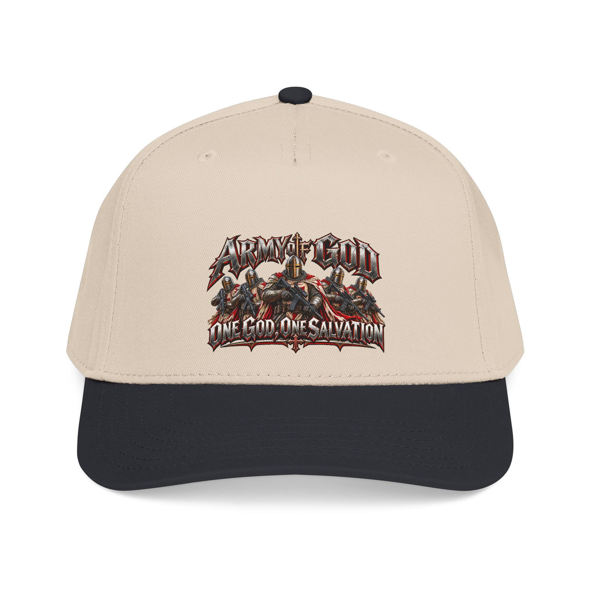 Metal Band Graphic Baseball Cap — "One God, One Salvation" Design