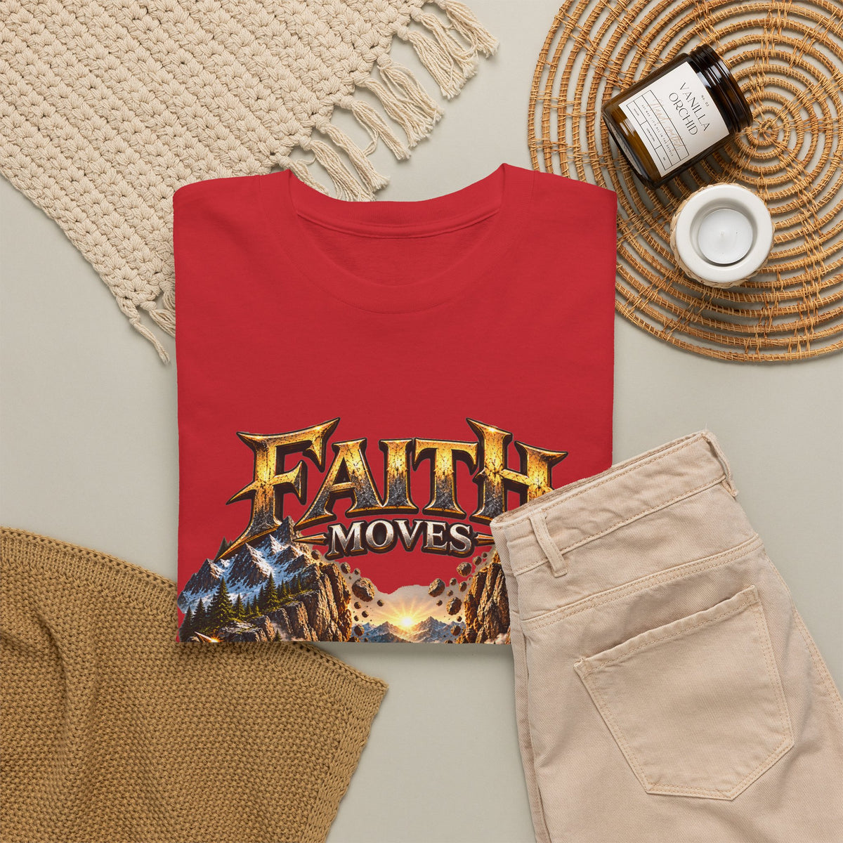 Faith Moves Mountains Inspirational Christian T-Shirt