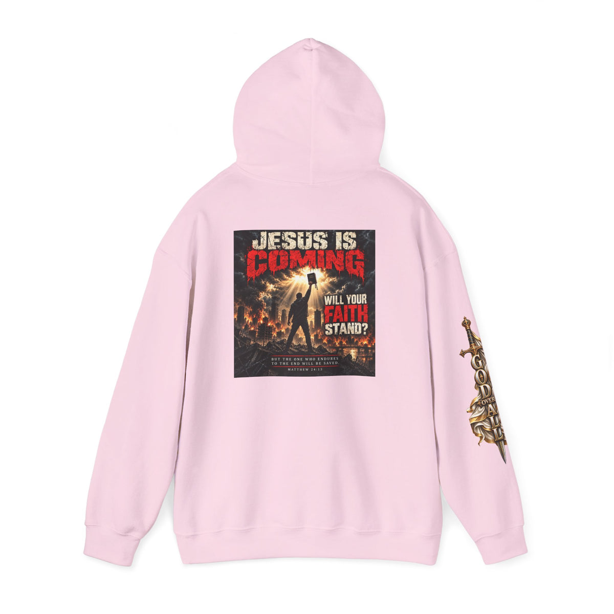 Religious Graphic Hoodie — "Jesus Is Coming / One God One Salvation" Apocalyptic Faith Sweater