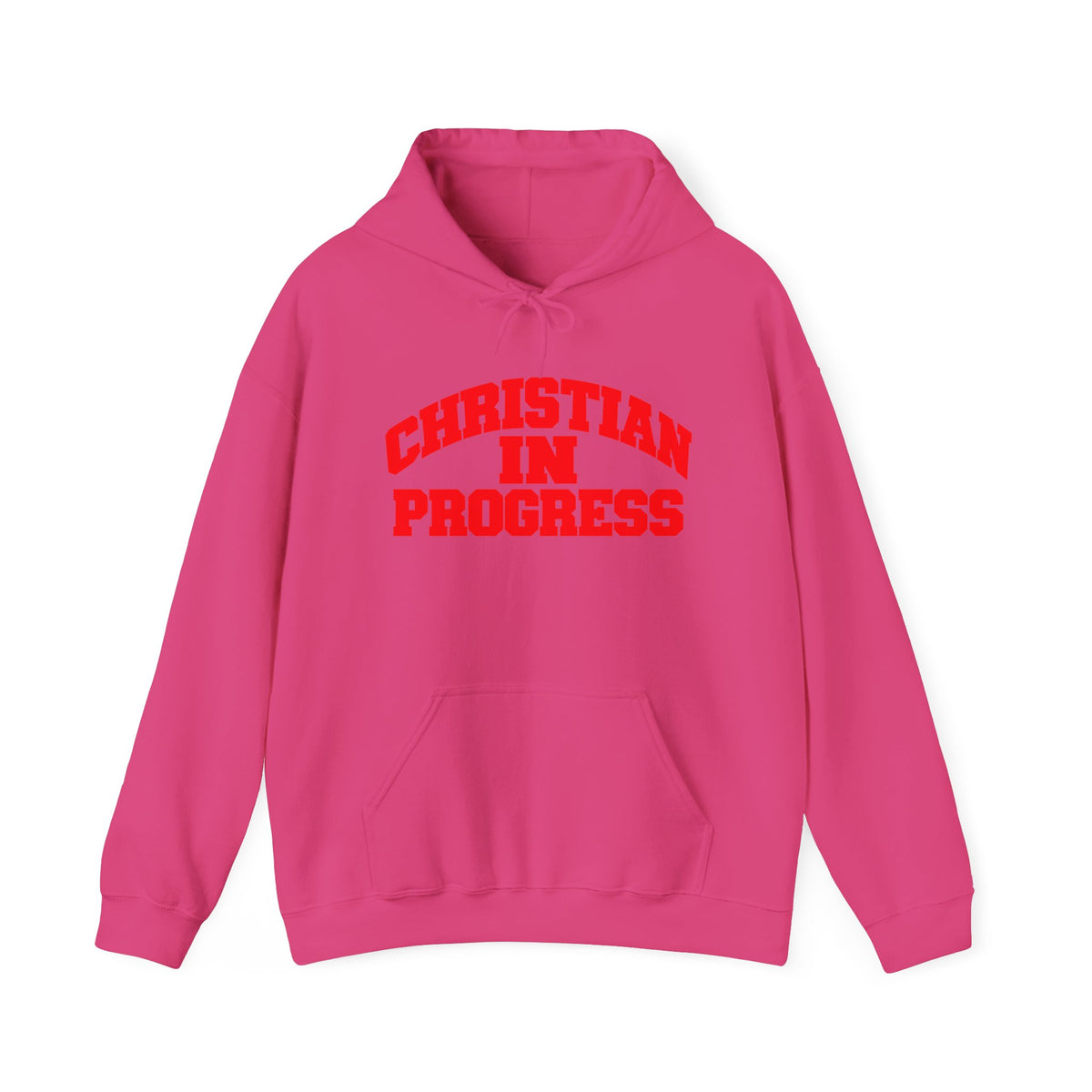 Christian In Progress hoodie | Faith Script Front, Heaven Graphic Back