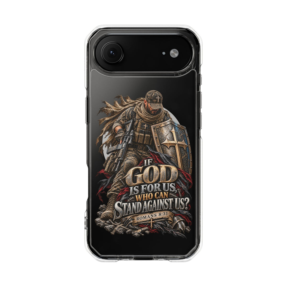 Phone Case – Christian Knight “If God Is for Us” Warrior Armor Design