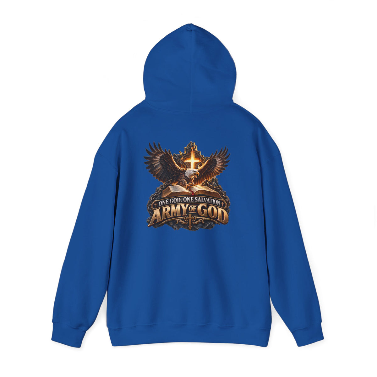 Army of God Christian Cross Hoodie — One God, One Salvation Graphic Sweatshirt