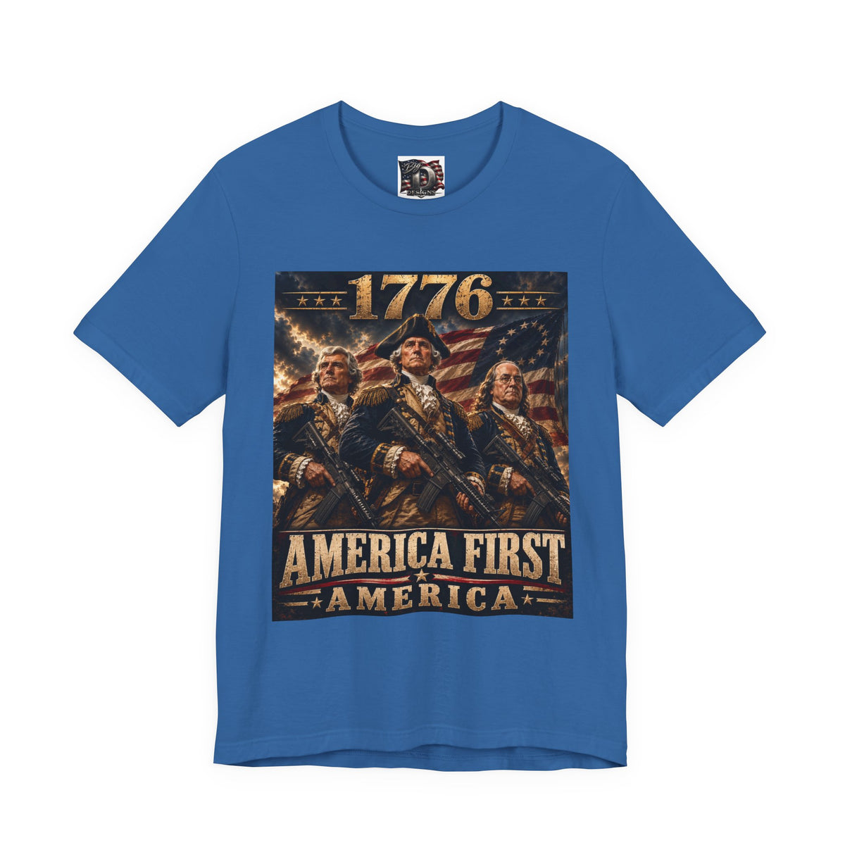 1776 Revolutionary Soldiers America First T-Shirt | Patriotic Independence Design