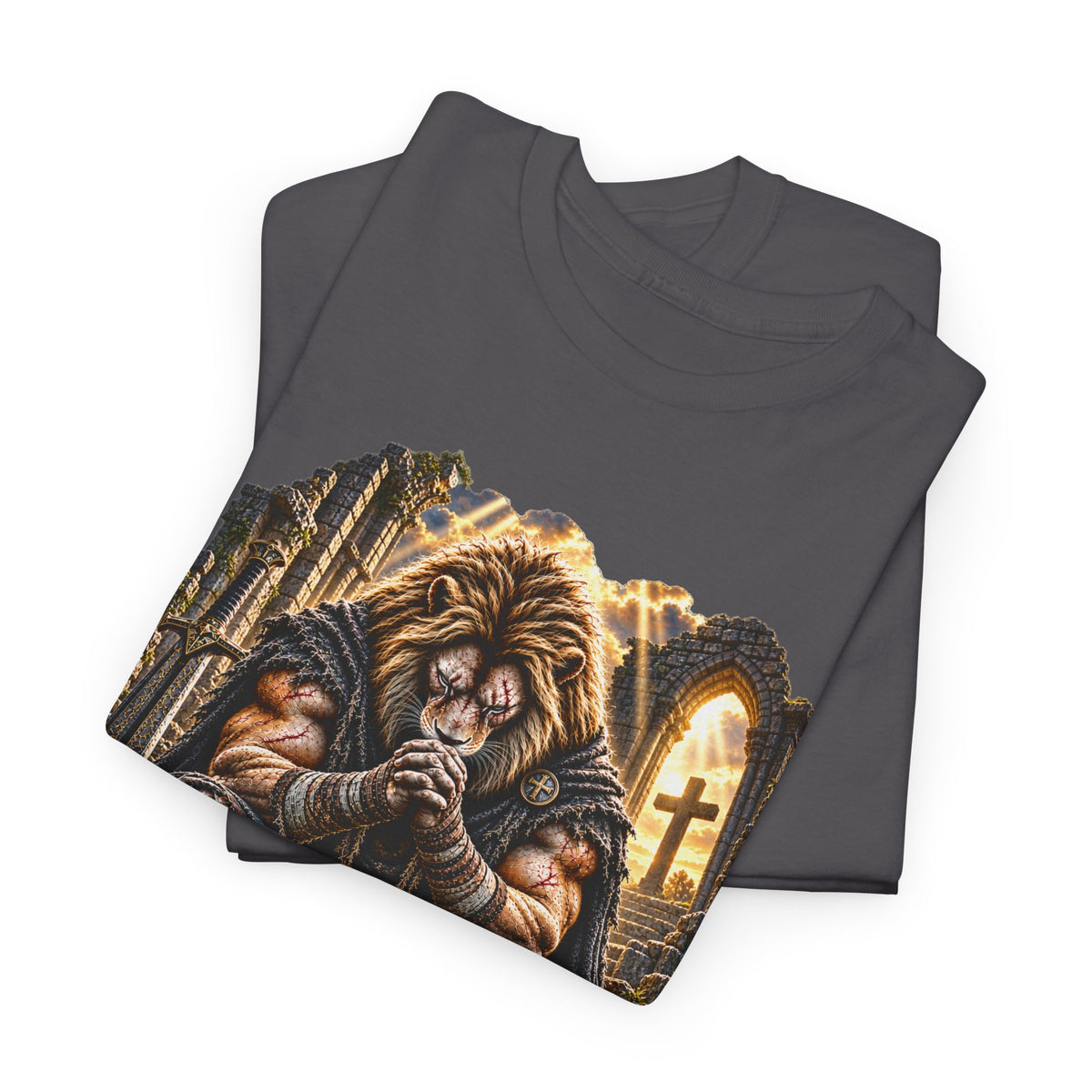 Father Protect Me — Praying Lion Cathedral T-Shirt
