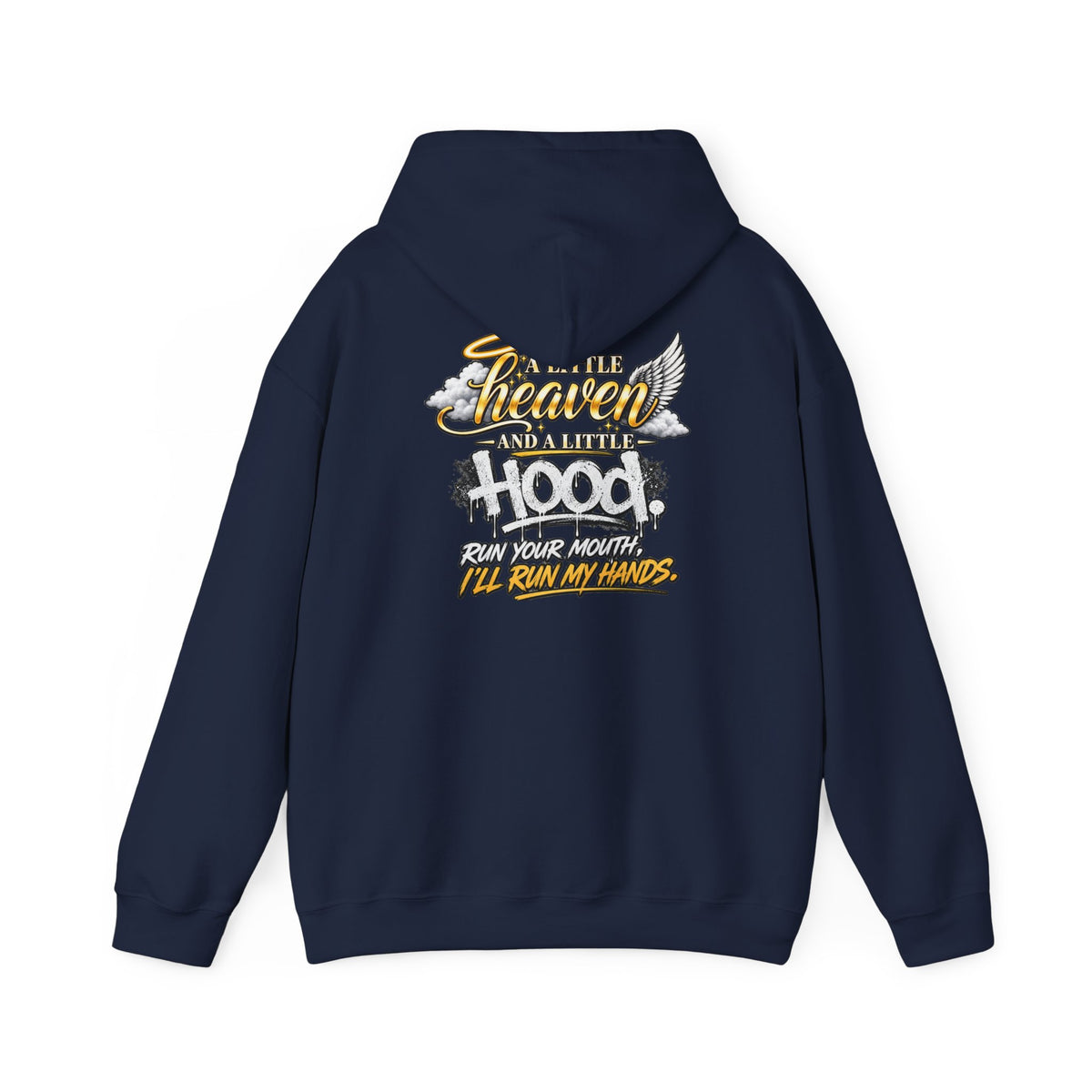 Christian In Progress hoodie | Faith Script Front, Heaven Graphic Back