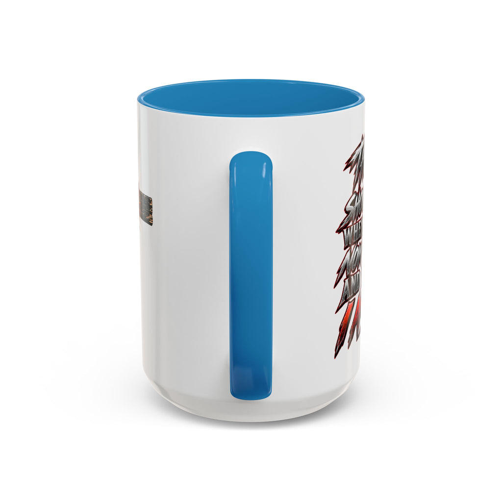 Christian Faith Mug – “Evil Never Killed Me” Cross Coffee Mug