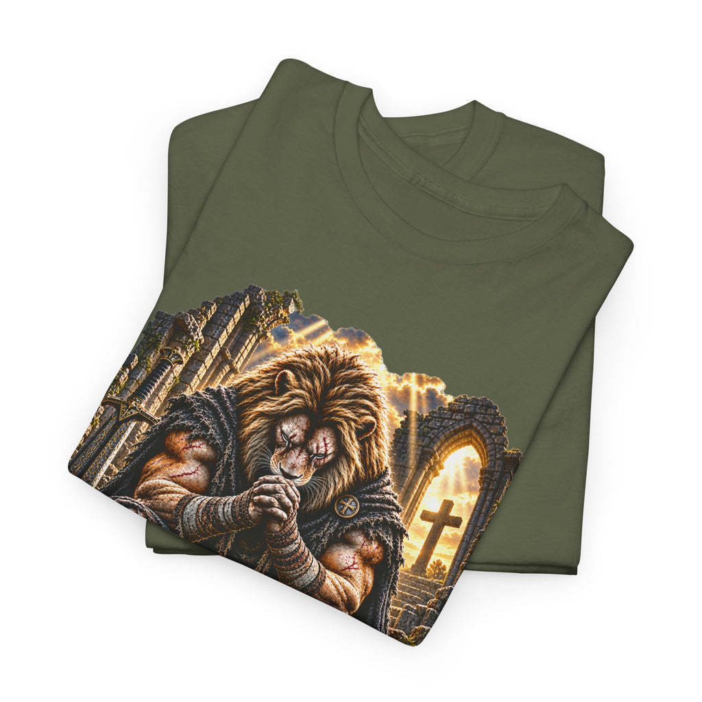 Father Protect Me — Praying Lion Cathedral T-Shirt