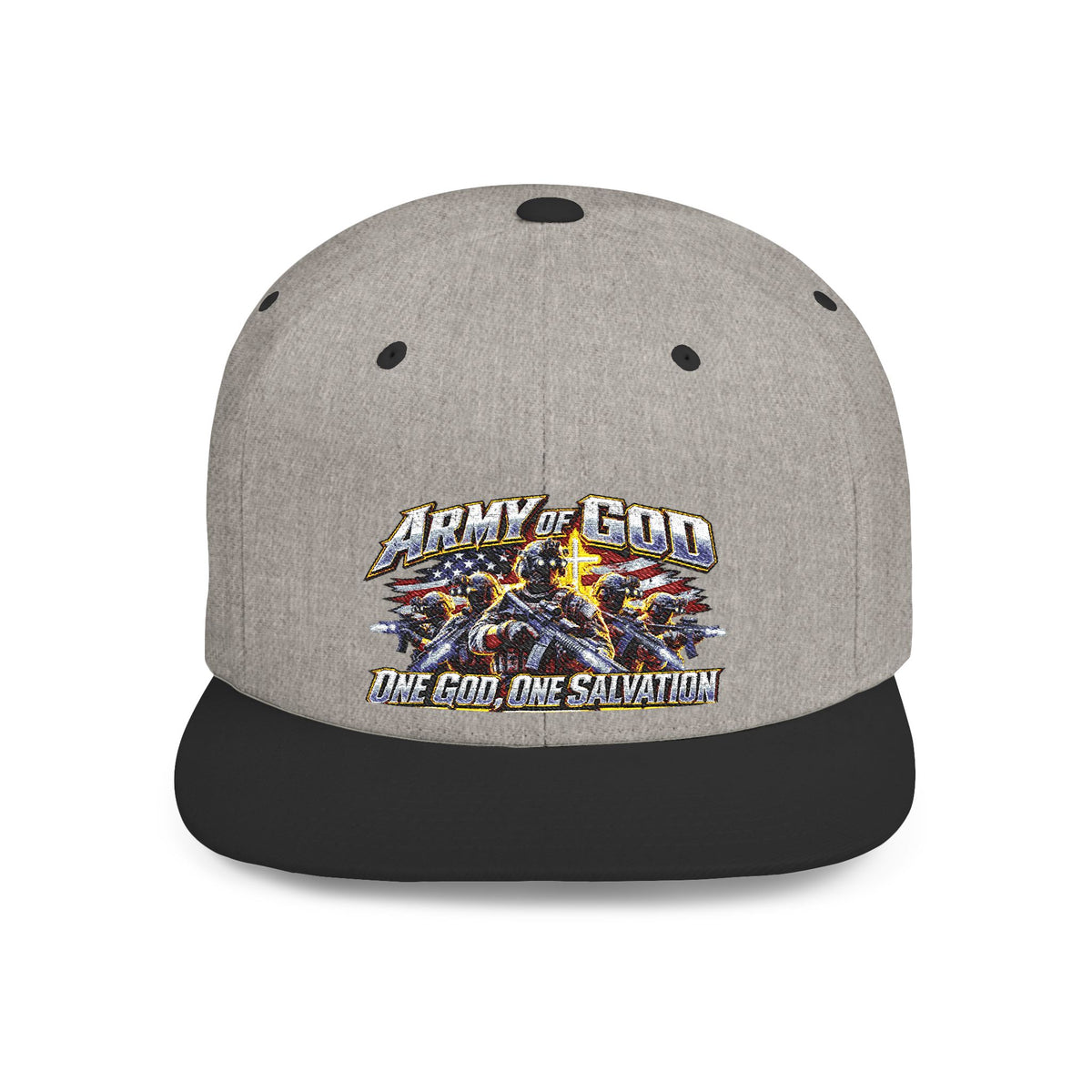 Flat Bill Snapback Hat – Retro Graphic Streetwear Cap