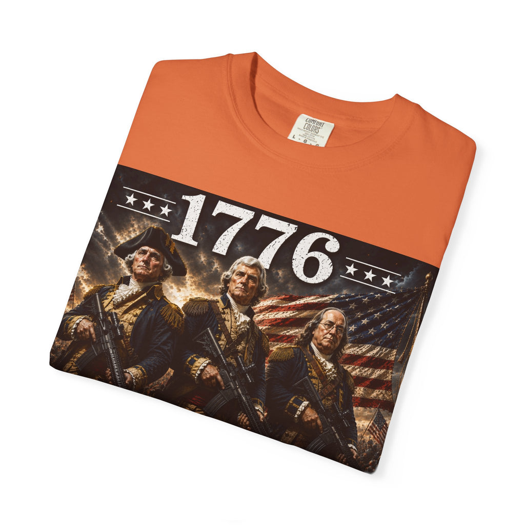 1776 Revolutionary Soldiers America First T-Shirt | Home of the Free
