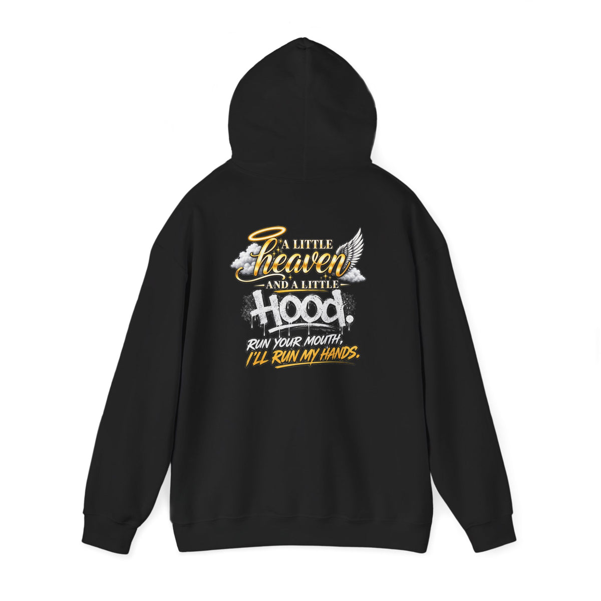 Christian In Progress hoodie | Faith Script Front, Heaven Graphic Back