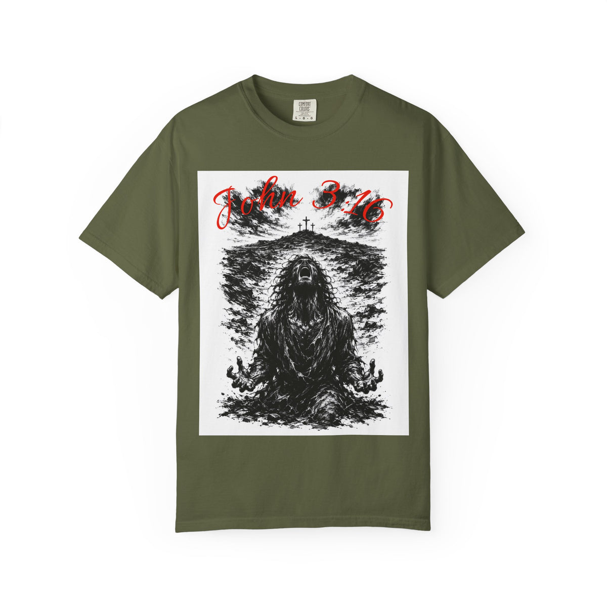 Grim Sea Creature T-shirt | Dark Gothic Illustration, Red Script Logo