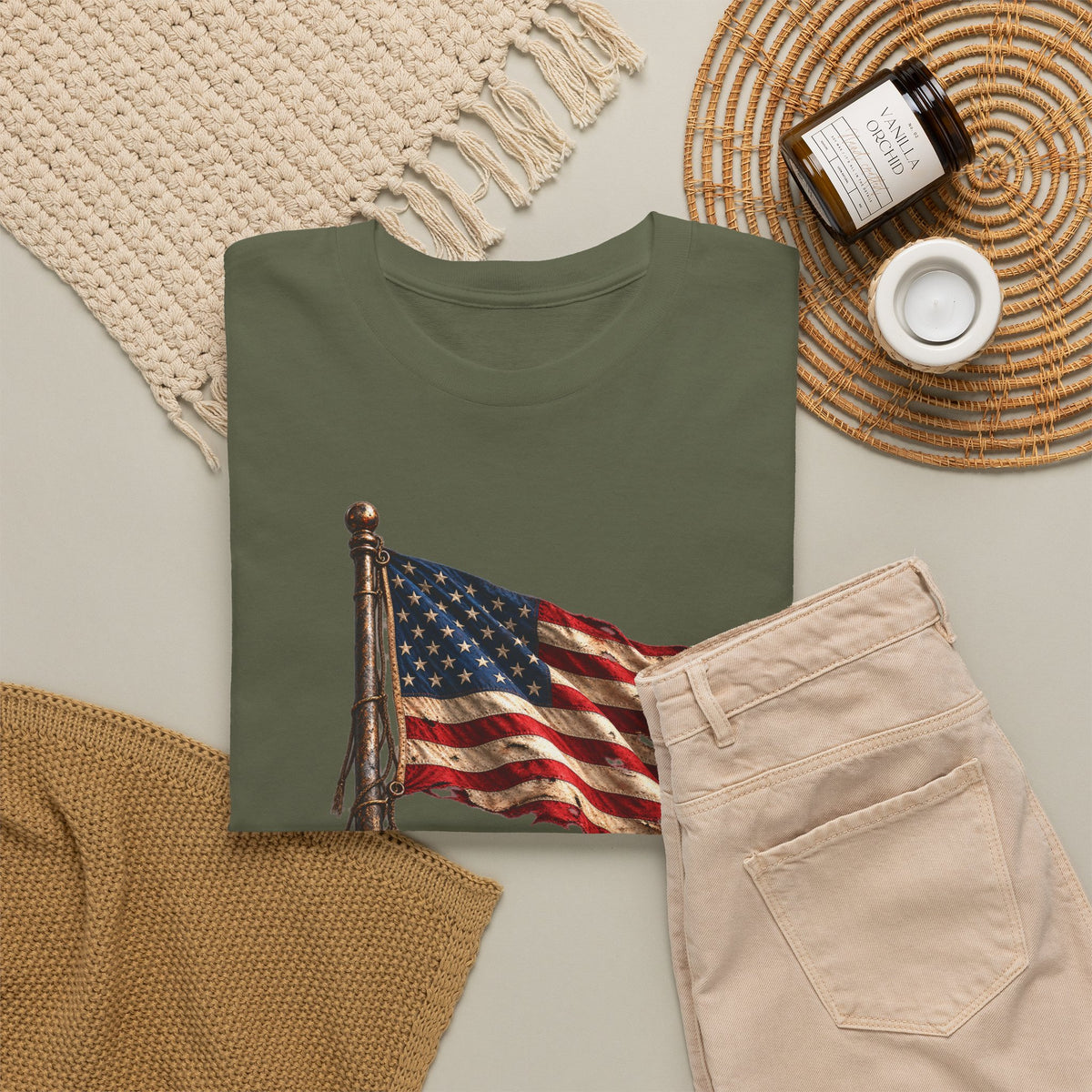 Still Standing American Flag T-Shirt